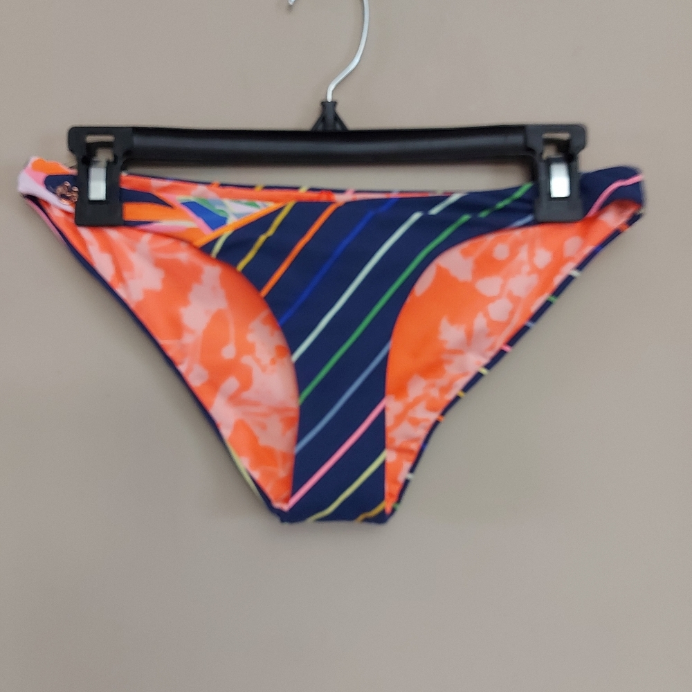 Maaji reversible swim bottom floral and stripes medium